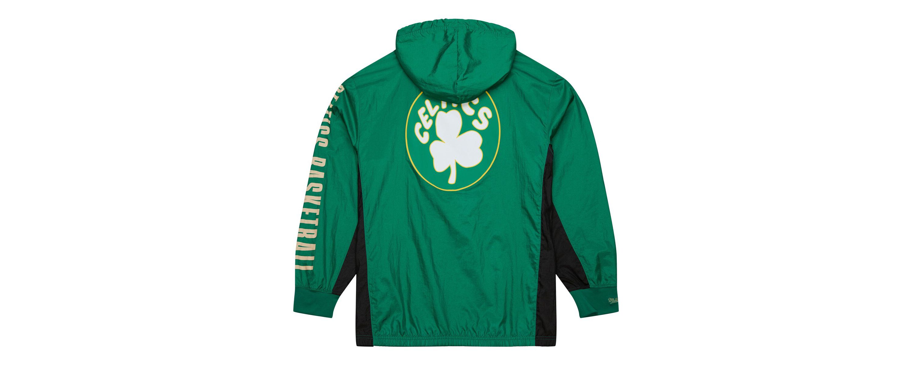 NBA Kelly Boston Celtics Big & Tall Hardwood Classics Team OG 2.0 Anorak Hoodie Quarter-Zip Windbreaker Jacket