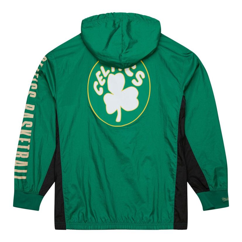NBA Kelly Boston Celtics Big & Tall Hardwood Classics Team OG 2.0 Anorak Hoodie Quarter-Zip Windbreaker Jacket