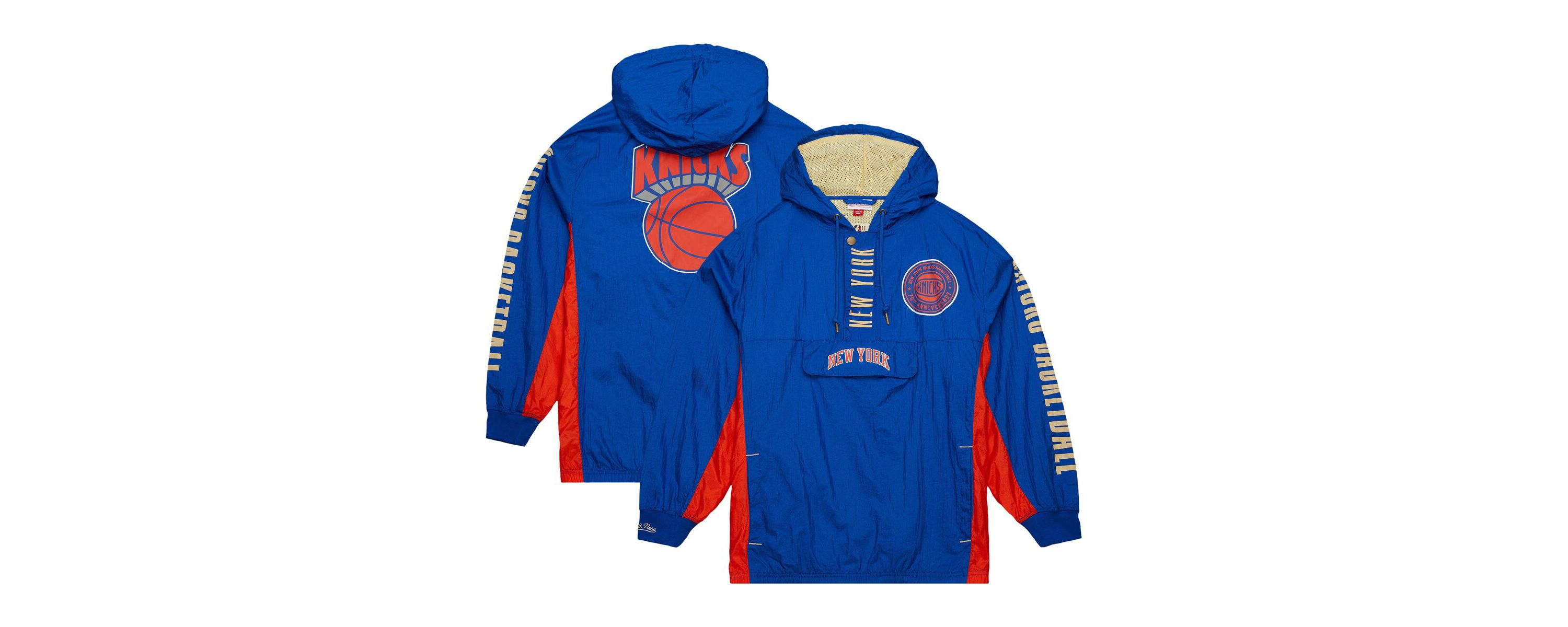 NBA New York Knicks Big & Tall Hardwood Classics Team OG 2.0 Anorak Hoodie Quarter-Zip Windbreaker Jacket