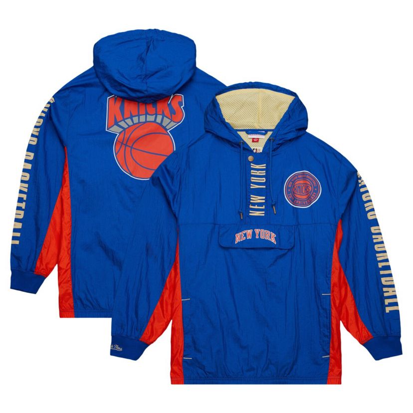 NBA New York Knicks Big & Tall Hardwood Classics Team OG 2.0 Anorak Hoodie Quarter-Zip Windbreaker Jacket