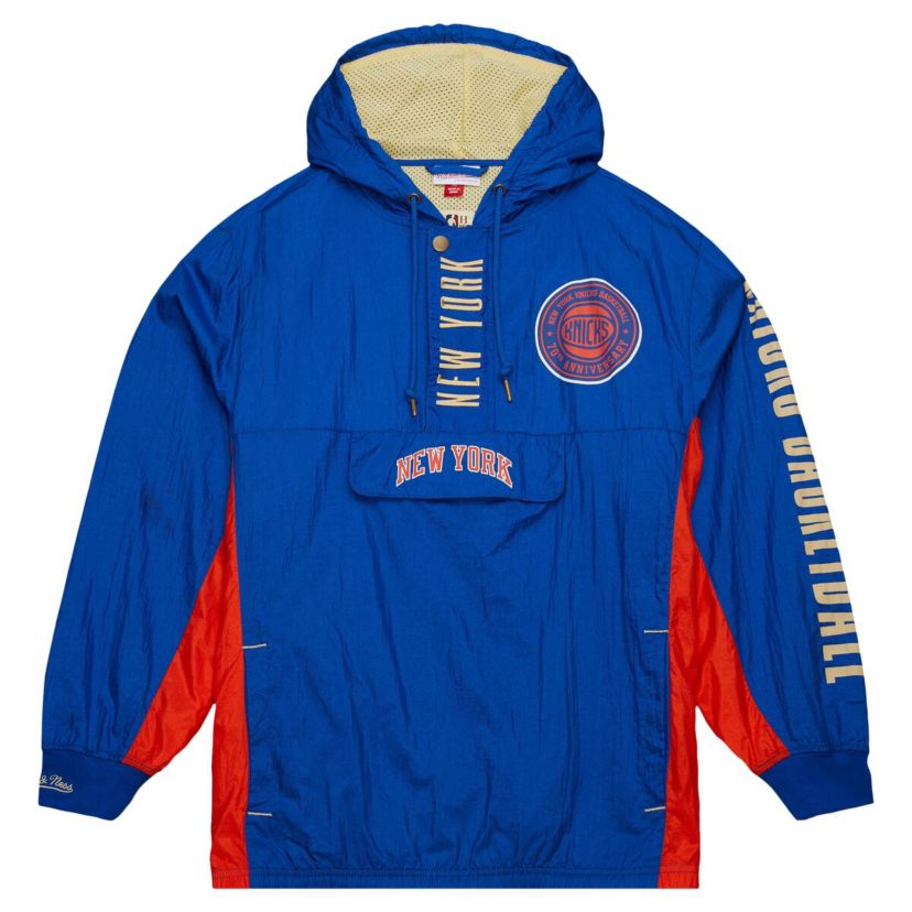 NBA New York Knicks Big & Tall Hardwood Classics Team OG 2.0 Anorak Hoodie Quarter-Zip Windbreaker Jacket