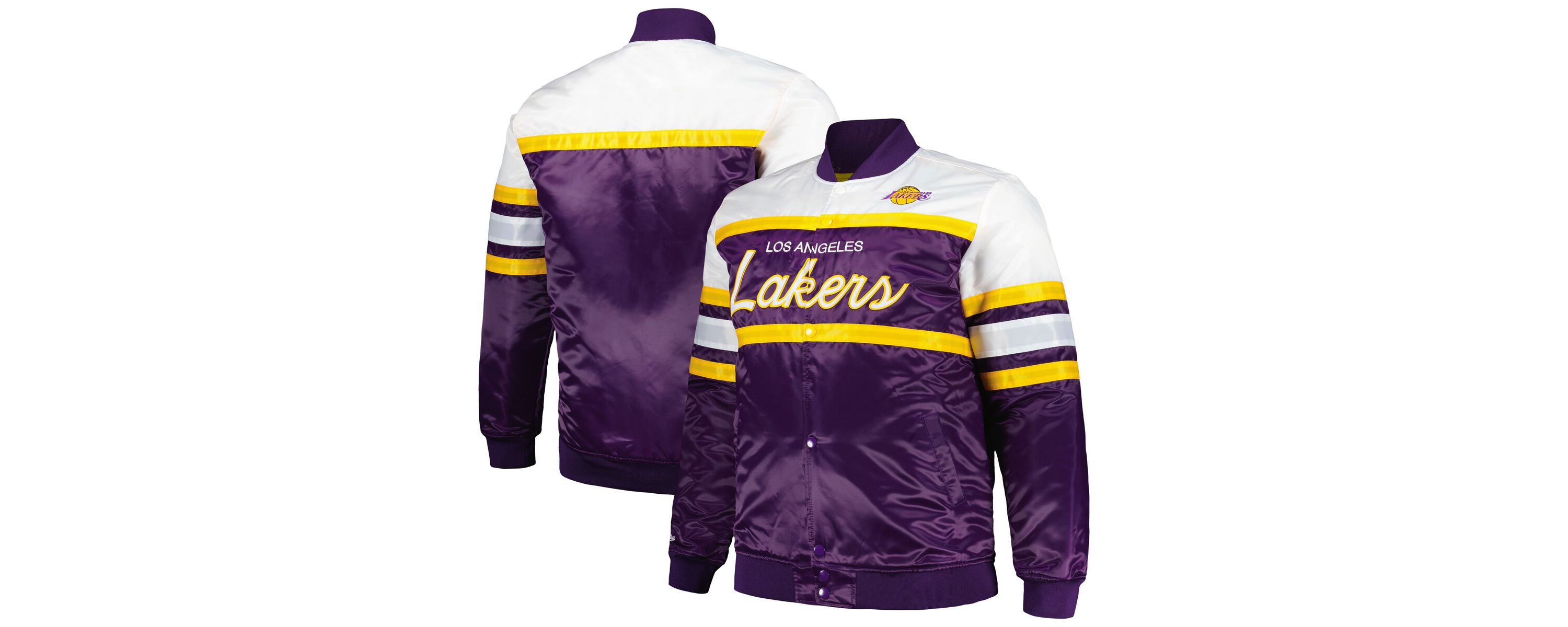 NBA Purple/Gold Los Angeles Lakers Big & Tall Heavyweight Full-Snap Satin Jacket