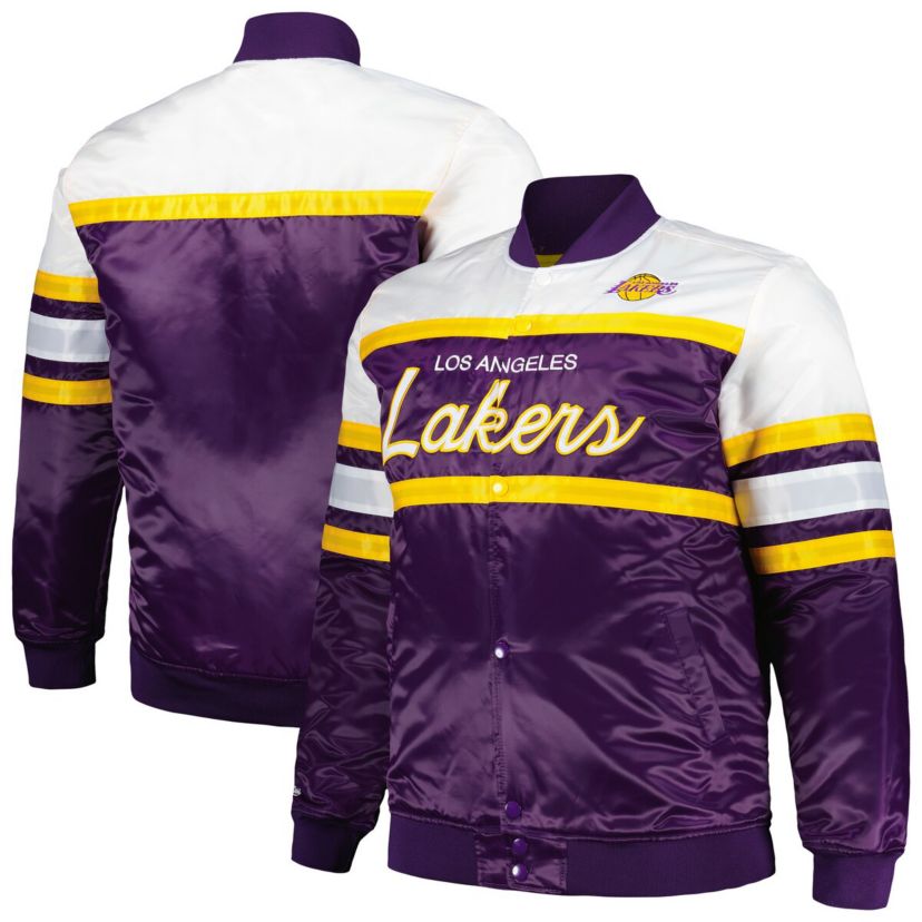 NBA Purple/Gold Los Angeles Lakers Big & Tall Heavyweight Full-Snap Satin Jacket