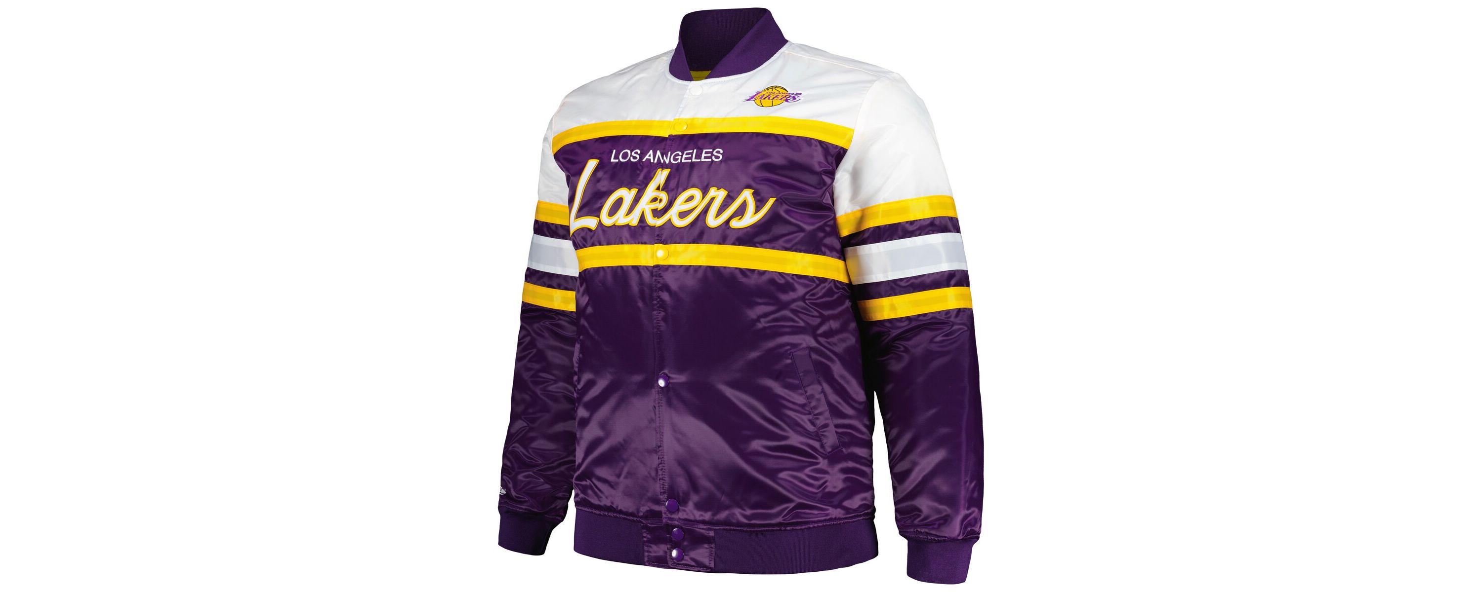 NBA Purple/Gold Los Angeles Lakers Big & Tall Heavyweight Full-Snap Satin Jacket
