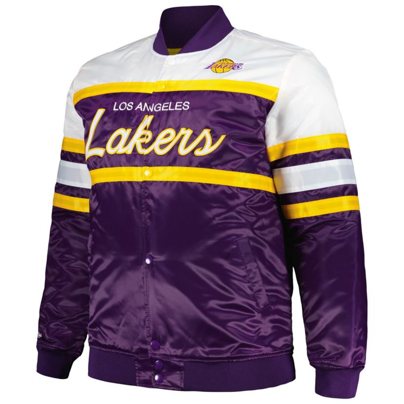 NBA Purple/Gold Los Angeles Lakers Big & Tall Heavyweight Full-Snap Satin Jacket