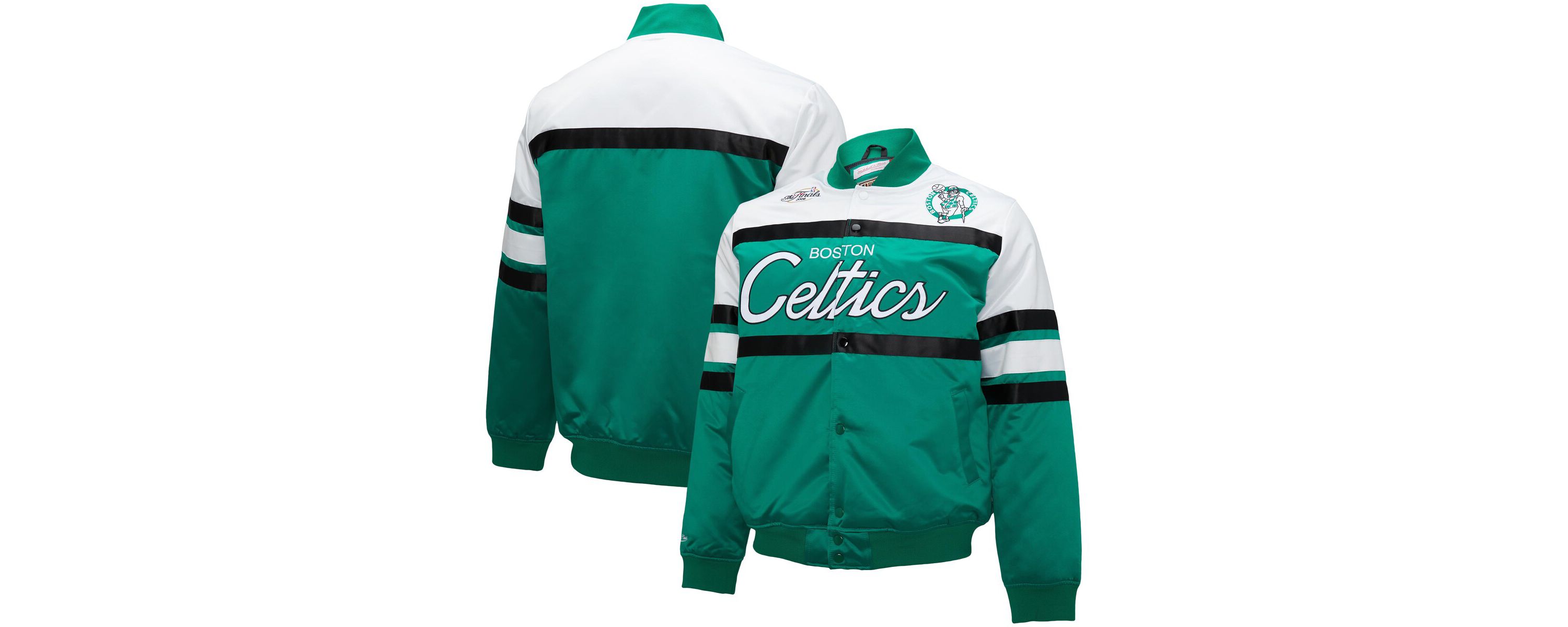 NBA Kelly Green/White Boston Celtics Big & Tall Heavyweight Full-Snap Satin Jacket