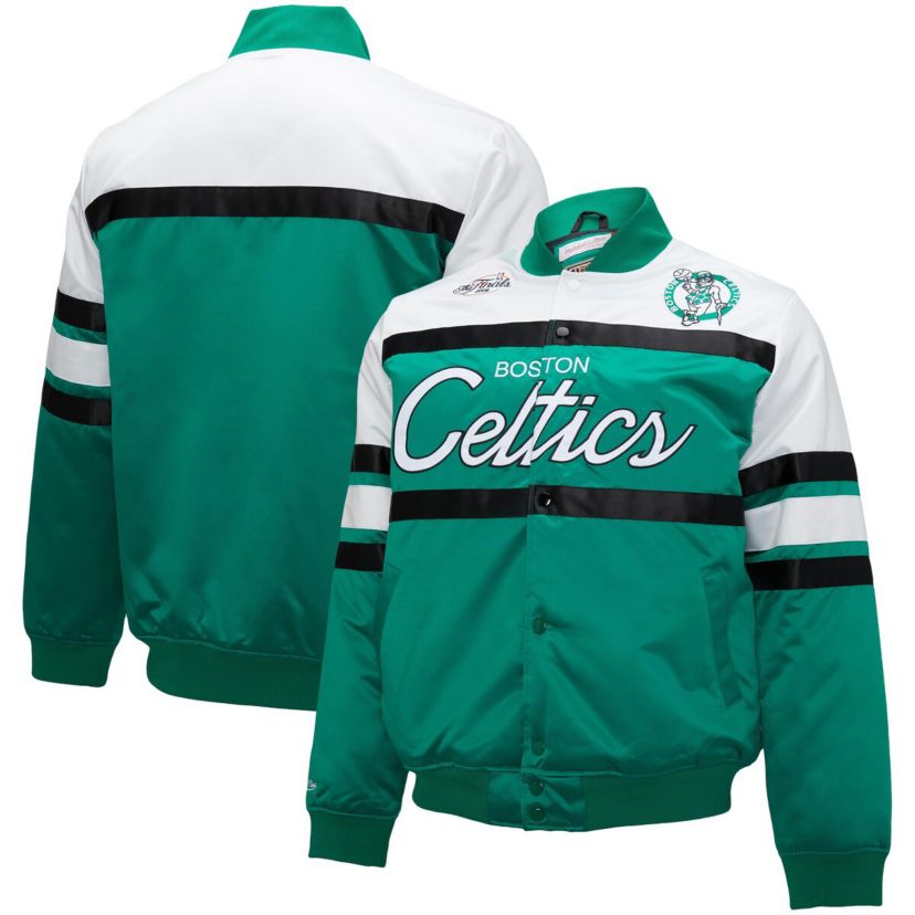 NBA Kelly Green/White Boston Celtics Big & Tall Heavyweight Full-Snap Satin Jacket
