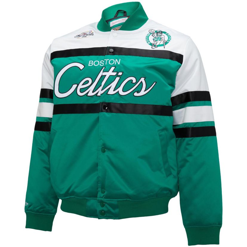 NBA Kelly Green/White Boston Celtics Big & Tall Heavyweight Full-Snap Satin Jacket