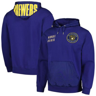 Mitchell & Ness Men's MLB Milwaukee Brewers Team OG 2.0 Current Logo Pullover Hoodie, Navy Blue, 2XL -  0197507432141