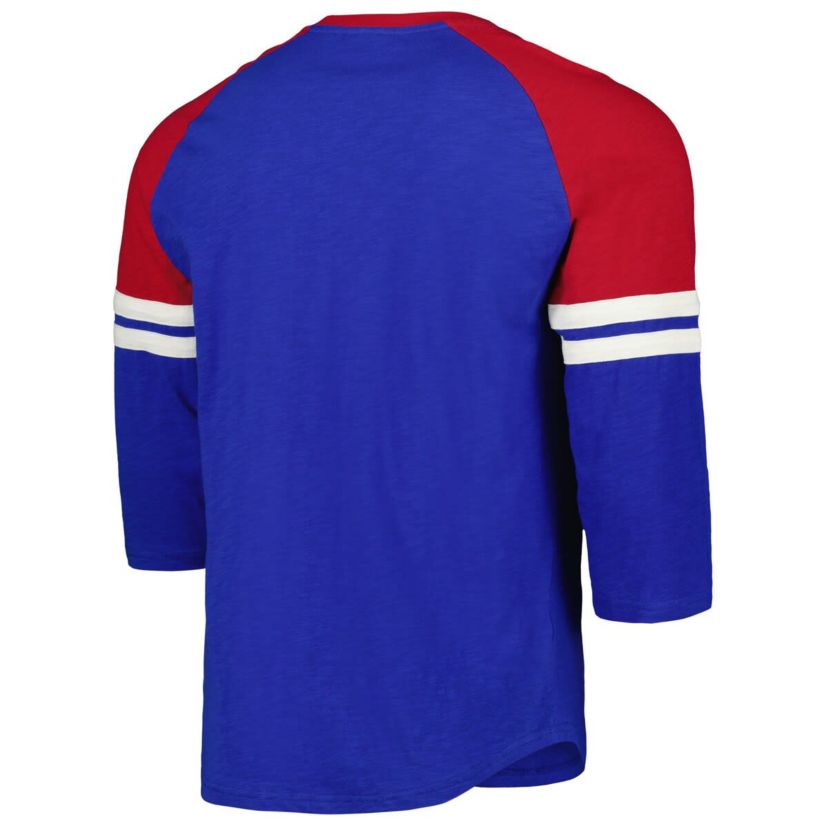 MLB Chicago Cubs Cooperstown Collection Legendary Raglan Slub Henley Three-Quarter Sleeve T-Shirt