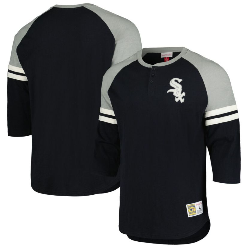 Chicago White Sox MLB Chicago Sox Cooperstown Collection Legendary Raglan Slub Henley 3/4-Sleeve T-Shirt