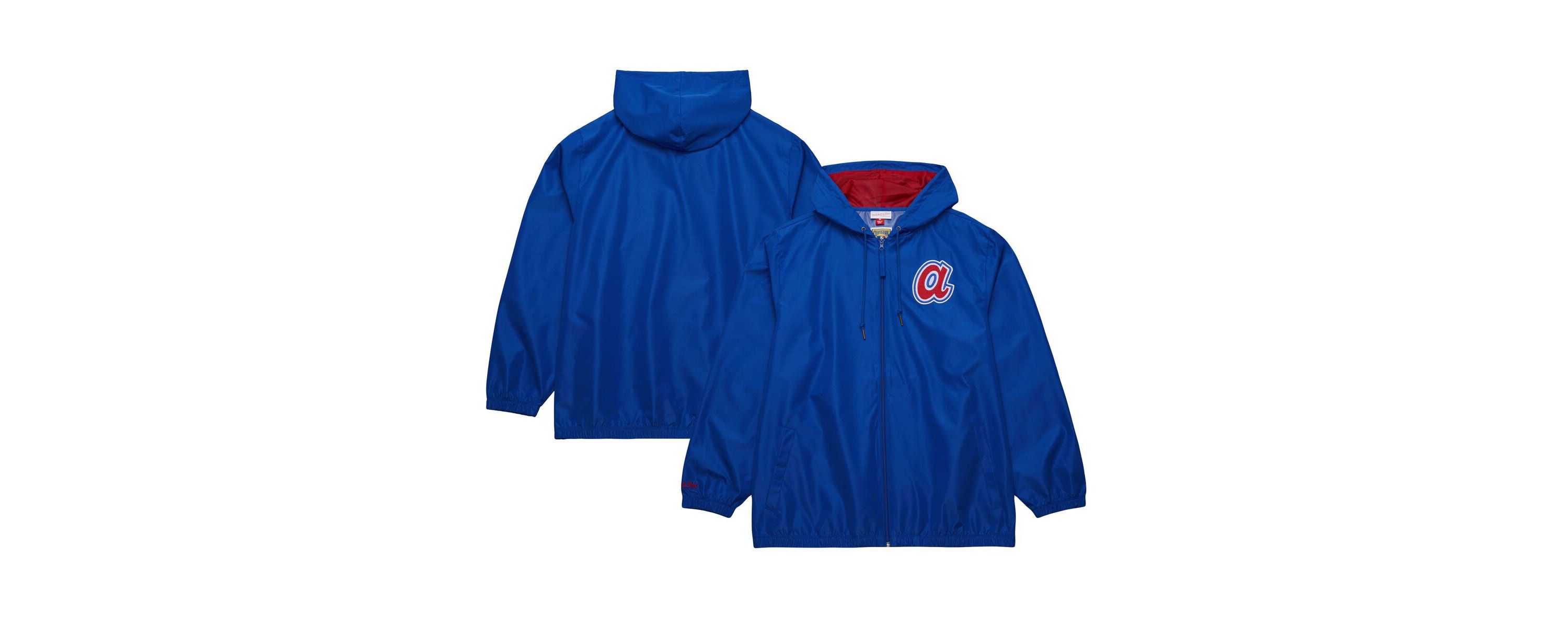 MLB Atlanta Braves Cooperstown Collection Vintage Logo Full-Zip Hoodie Windbreaker Jacket
