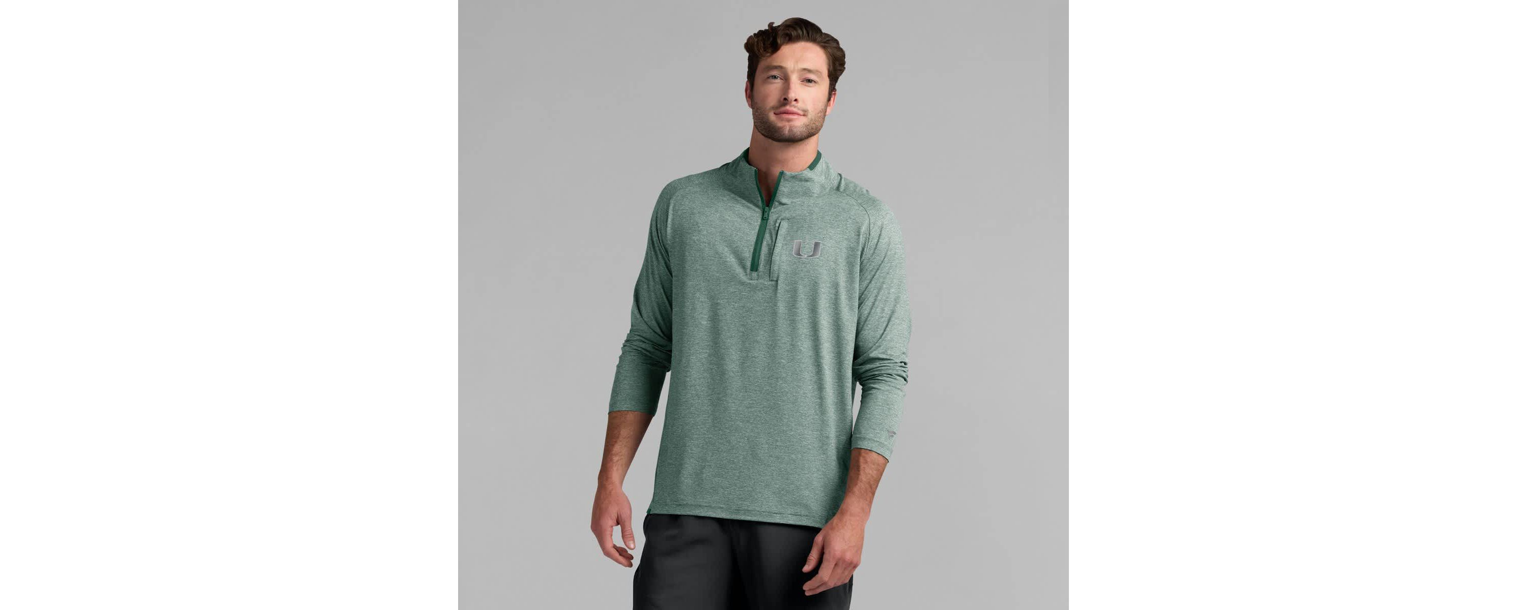 Miami (FL) Hurricanes NCAA Fanatics Miami Hurricanes Mock Neck Half-Zip Pullover Jacket