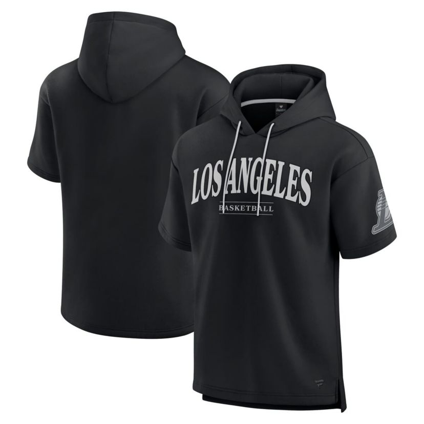 NBA Fanatics Los Angeles Lakers Elements Ready Short Sleeve Pullover Hoodie