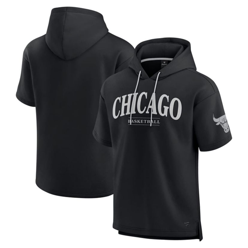 NBA Fanatics Chicago Bulls Elements Ready Short Sleeve Pullover Hoodie