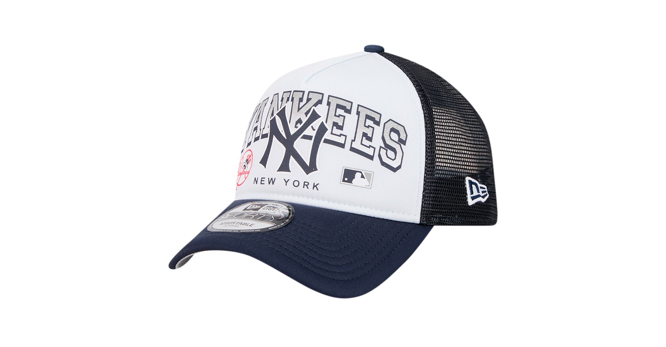 MLB New York Yankees Retro Wordmark 9FORTY A-Frame Trucker Adjustable Hat