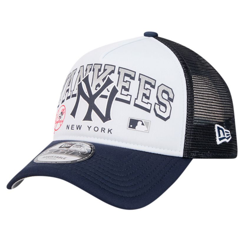 MLB New York Yankees Retro Wordmark 9FORTY A-Frame Trucker Adjustable Hat