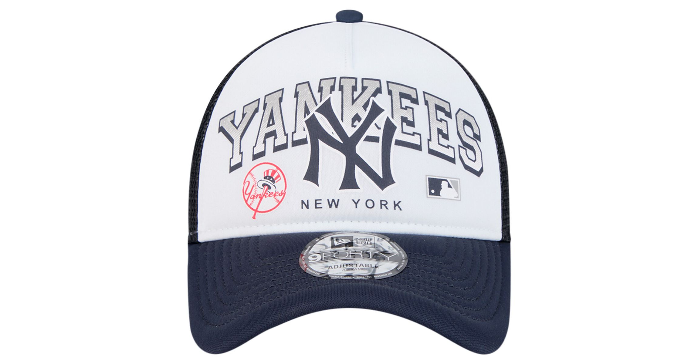 MLB New York Yankees Retro Wordmark 9FORTY A-Frame Trucker Adjustable Hat