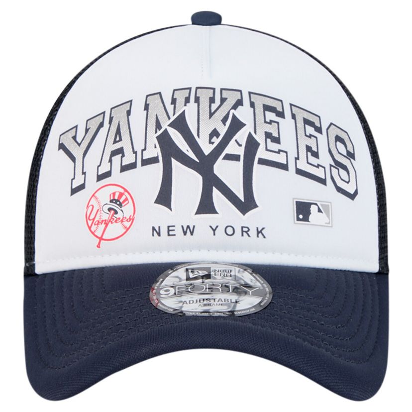 MLB New York Yankees Retro Wordmark 9FORTY A-Frame Trucker Adjustable Hat