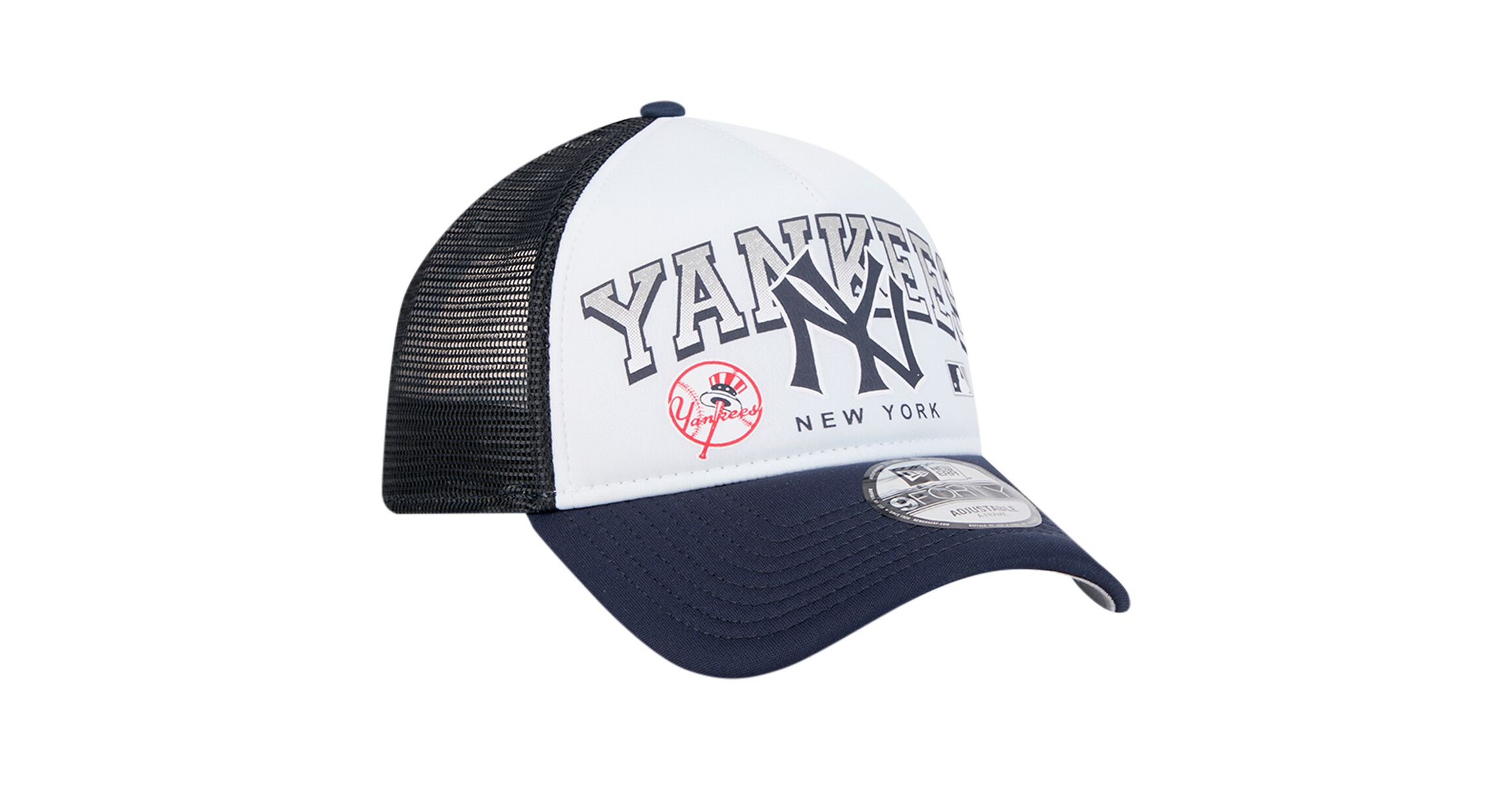 MLB New York Yankees Retro Wordmark 9FORTY A-Frame Trucker Adjustable Hat