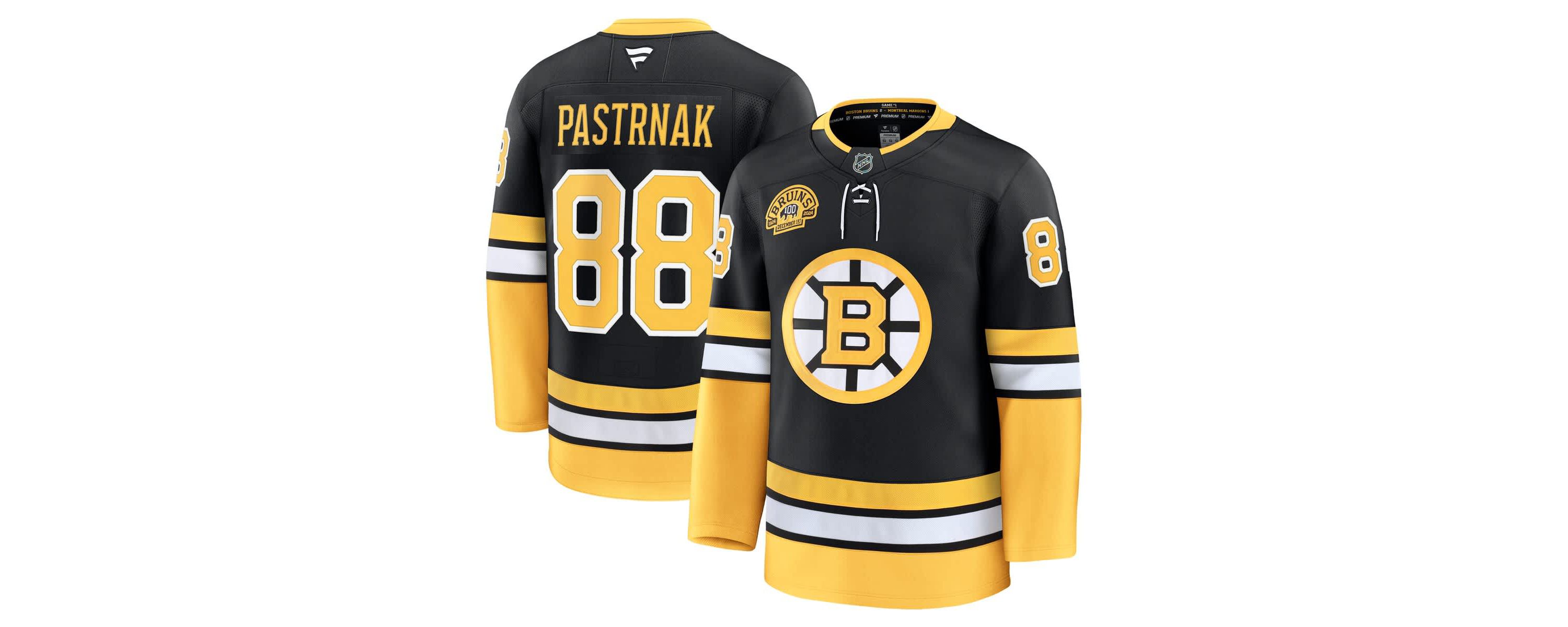 NHL Fanatics David Pastrnak Alternate 100th Anniversary Premium Jersey