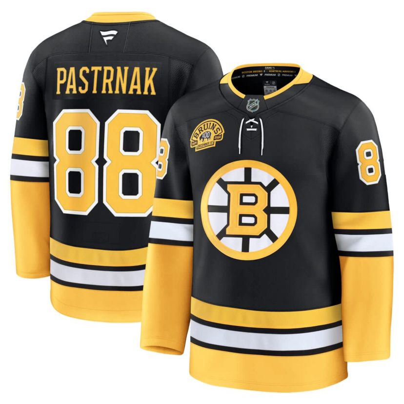 NHL Fanatics David Pastrnak Alternate 100th Anniversary Premium Jersey