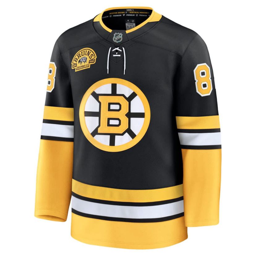 NHL Fanatics David Pastrnak Alternate 100th Anniversary Premium Jersey