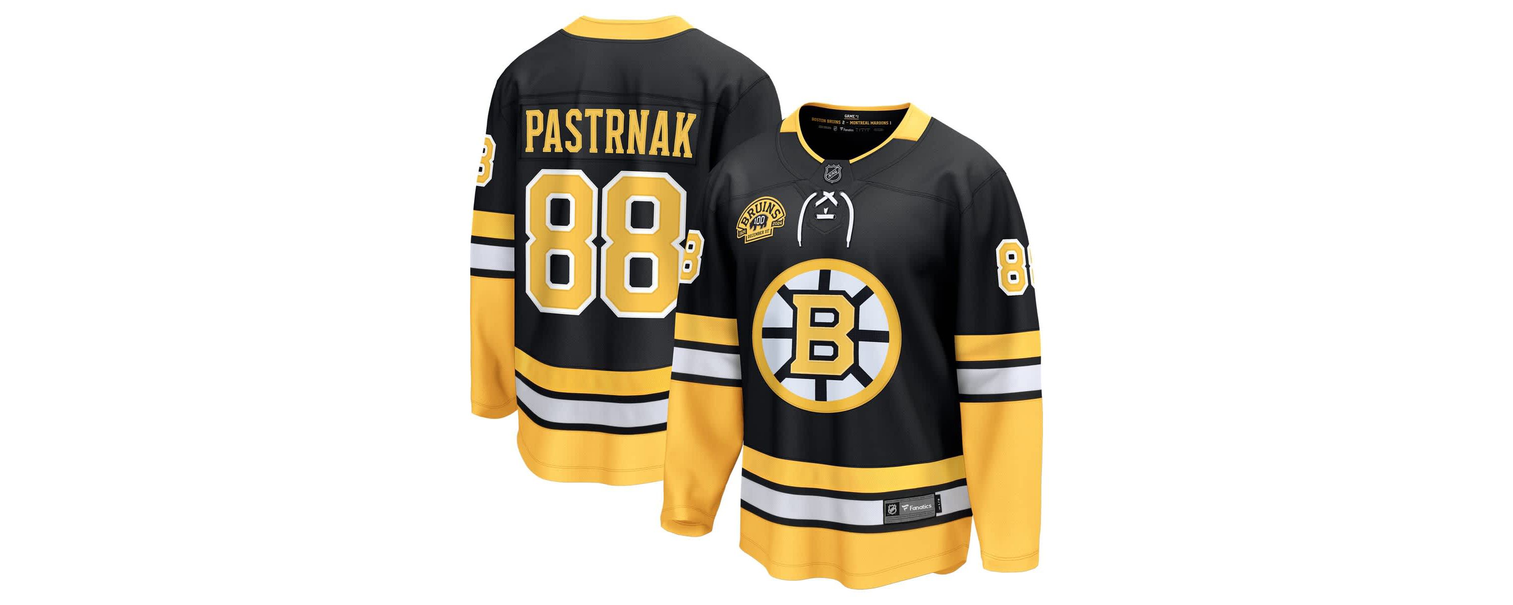 NHL Fanatics David Pastrnak 100th Anniversary Breakaway Jersey