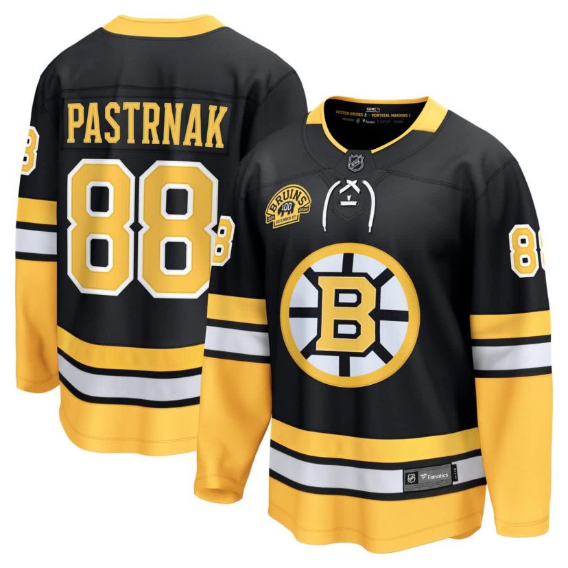 NHL Fanatics David Pastrnak 100th Anniversary Breakaway Jersey