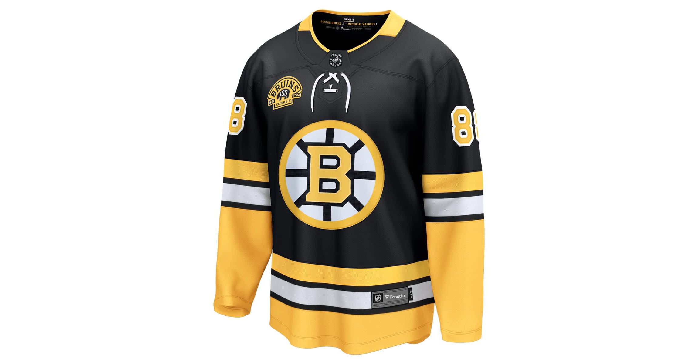 NHL Fanatics David Pastrnak 100th Anniversary Breakaway Jersey