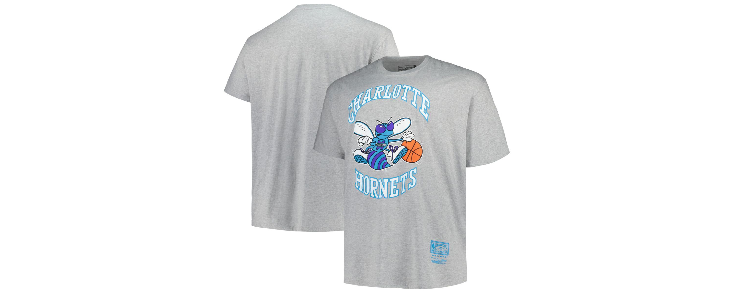 NBA Charlotte Hornets Big & Tall Hardwood Classics Vintage Logo T-Shirt