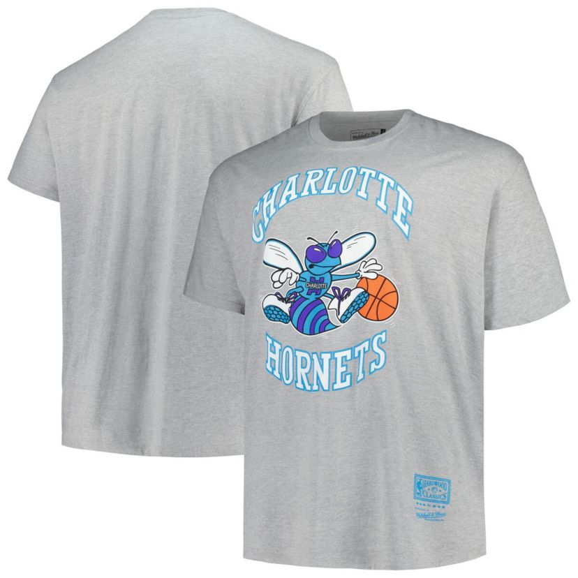 NBA Charlotte Hornets Big & Tall Hardwood Classics Vintage Logo T-Shirt