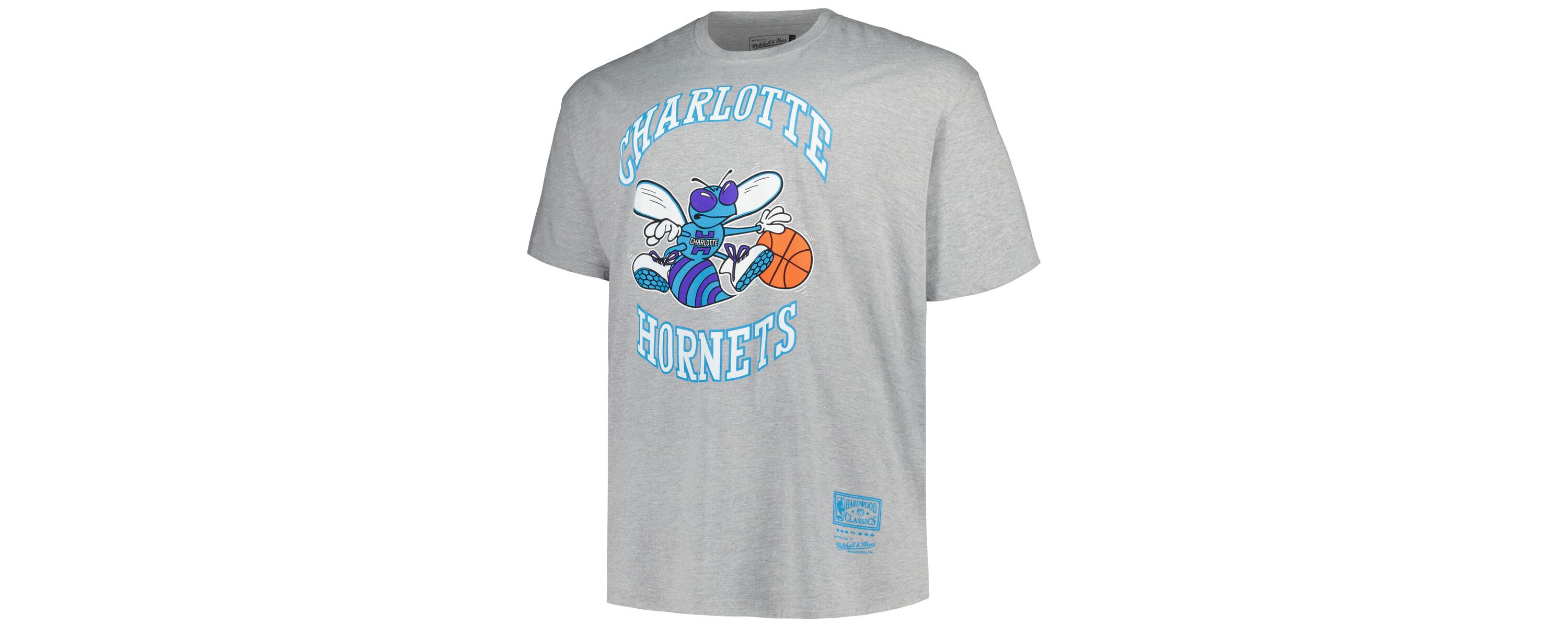 NBA Charlotte Hornets Big & Tall Hardwood Classics Vintage Logo T-Shirt