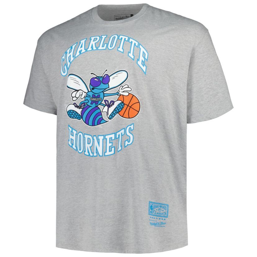 NBA Charlotte Hornets Big & Tall Hardwood Classics Vintage Logo T-Shirt