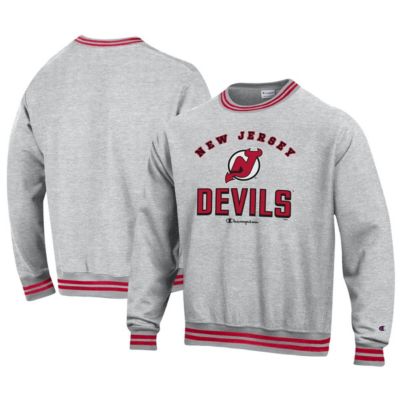 Champion Men's NHL New Jersey Devils Reverse Weave Yarn Dye Pullover Sweatshirt, Red, Medium