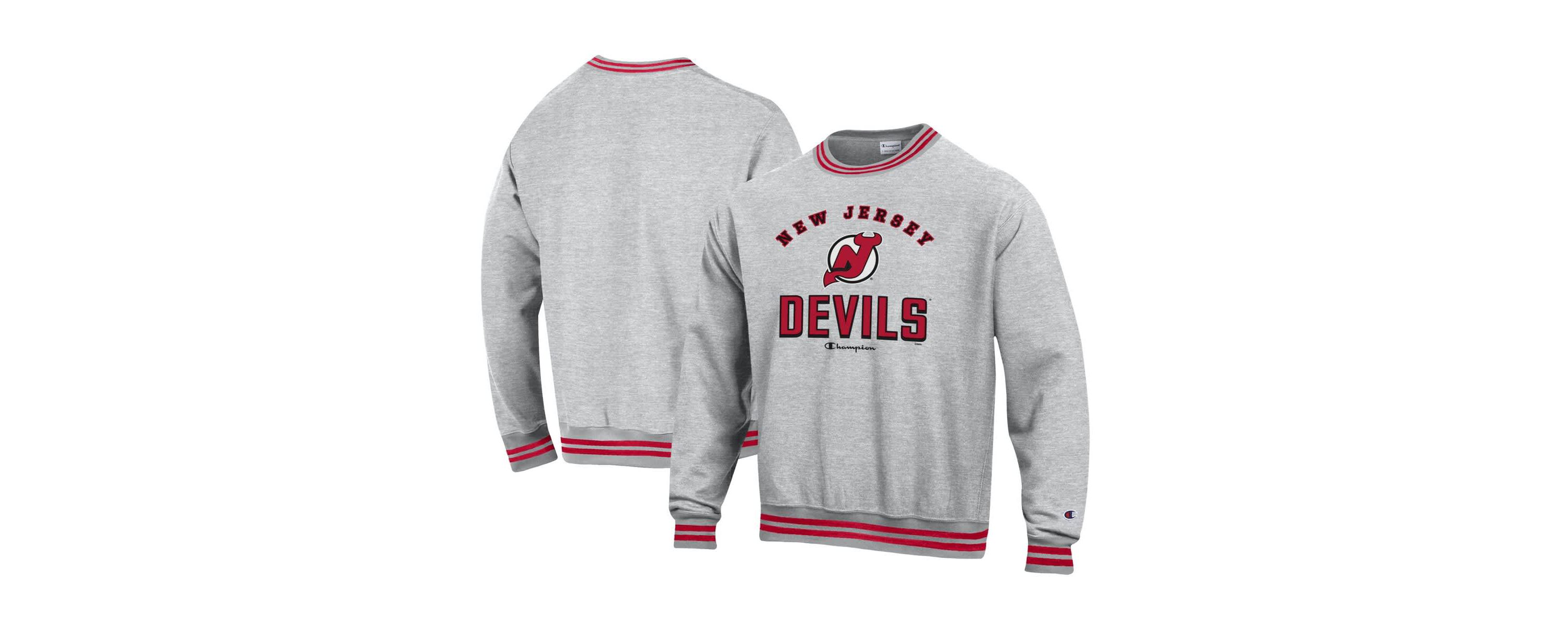 NHL New Jersey Devils Reverse Weave Yarn Dye Pullover Sweatshirt