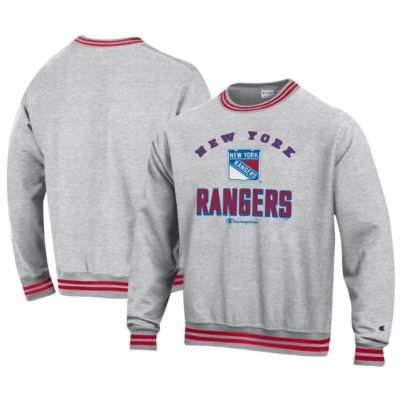 Champion Men's NHL New York Rangers Reverse Weave Yarn Dye Pullover Sweatshirt, Red, Medium