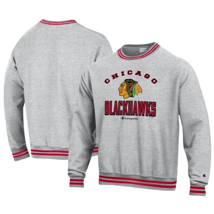 NHL Chicago Blackhawks Reverse Weave Yarn Dye Pullover Sweatshirt