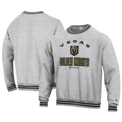 Champion Men's NHL Vegas Golden Knights Reverse Weave Yarn Dye Pullover Sweatshirt, Black, Small