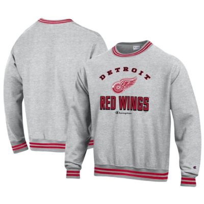 Champion Men's NHL Detroit Wings Reverse Weave Yarn Dye Pullover Sweatshirt, Red, Medium