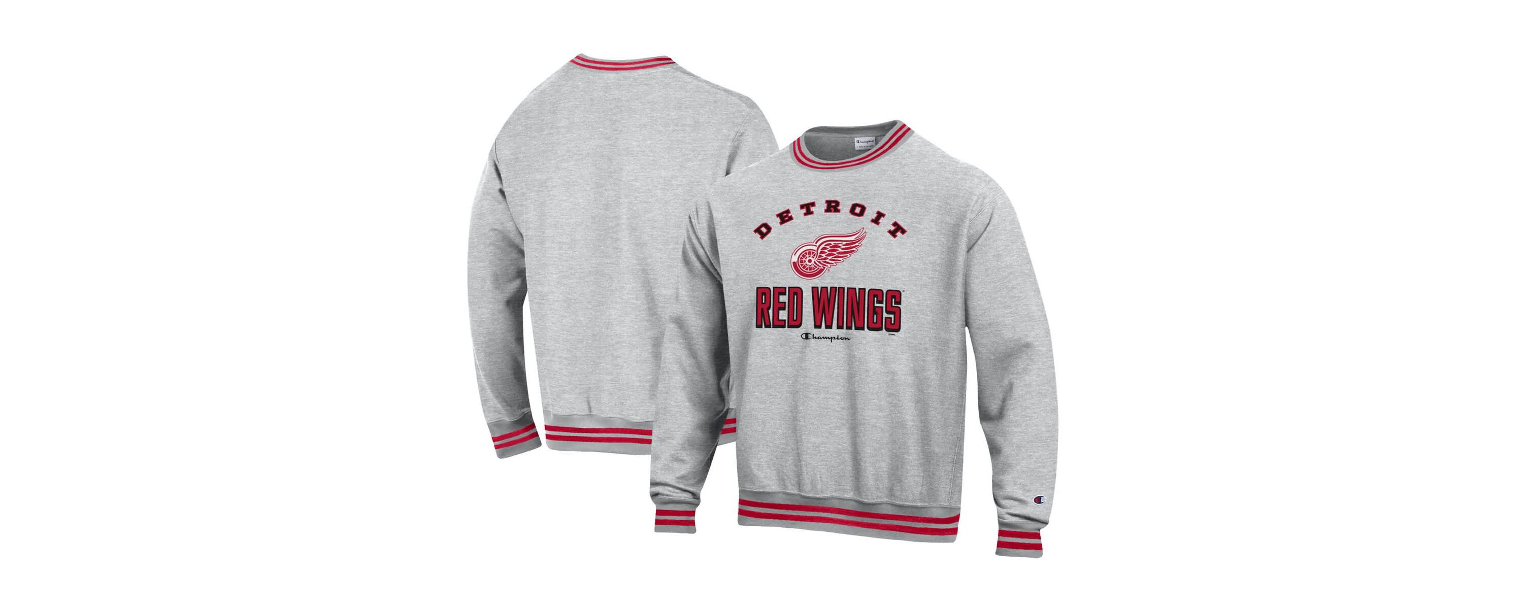 NHL Detroit Wings Reverse Weave Yarn Dye Pullover Sweatshirt