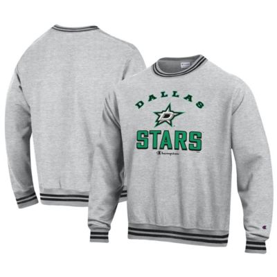 Champion Men's NHL Dallas Stars Reverse Weave Yarn Dye Pullover Sweatshirt, Black, Small