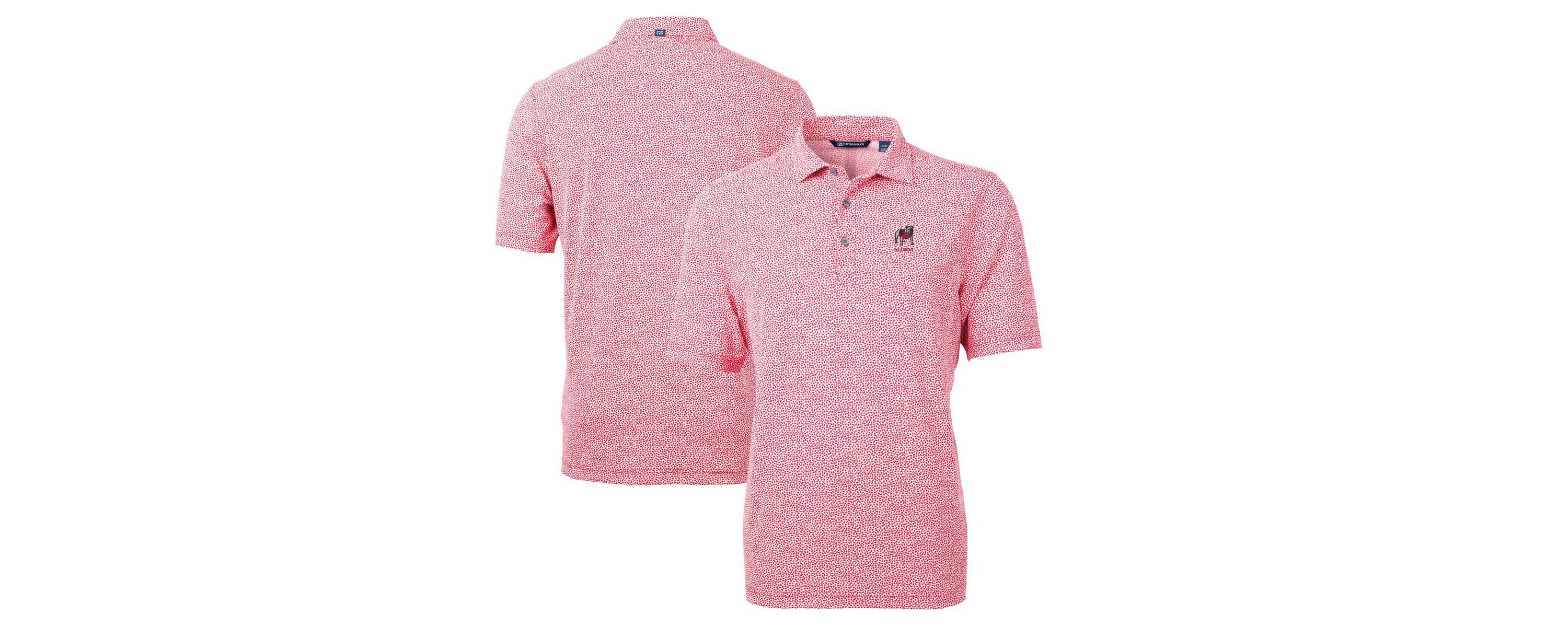 NCAA Georgia Bulldogs Alumni Logo Virtue DryTec Eco Pique Botanical Print Recycled Polo