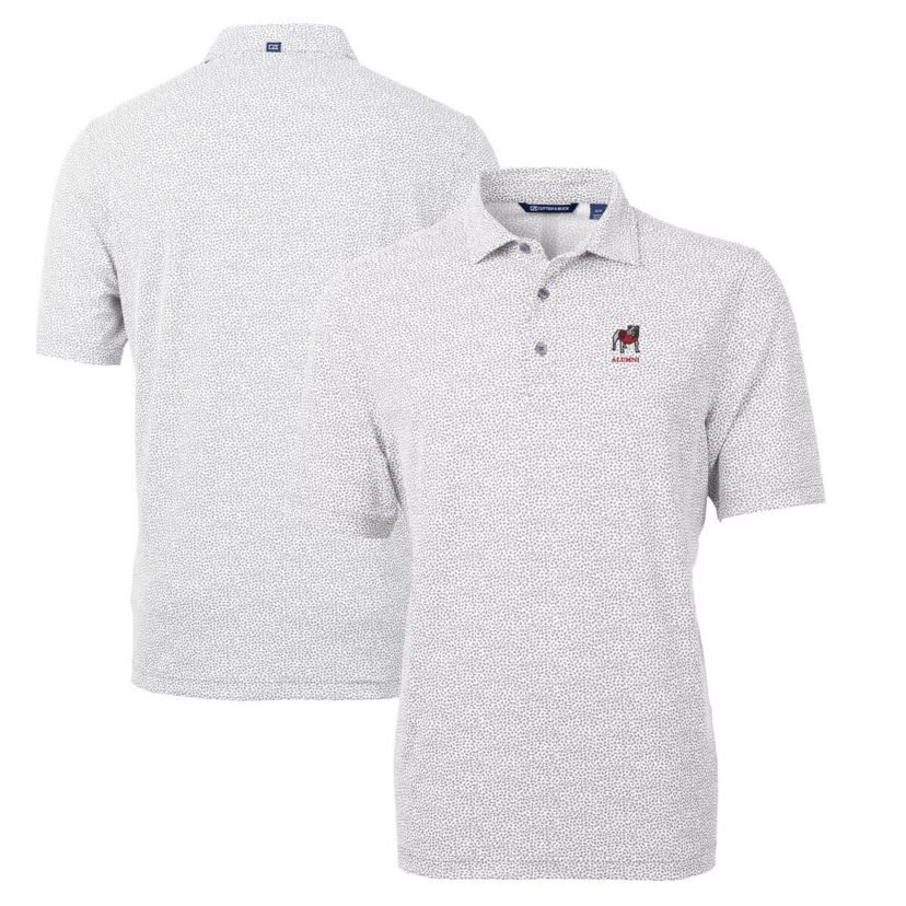 NCAA Georgia Bulldogs Alumni Logo Virtue DryTec Eco Pique Botanical Print Recycled Polo