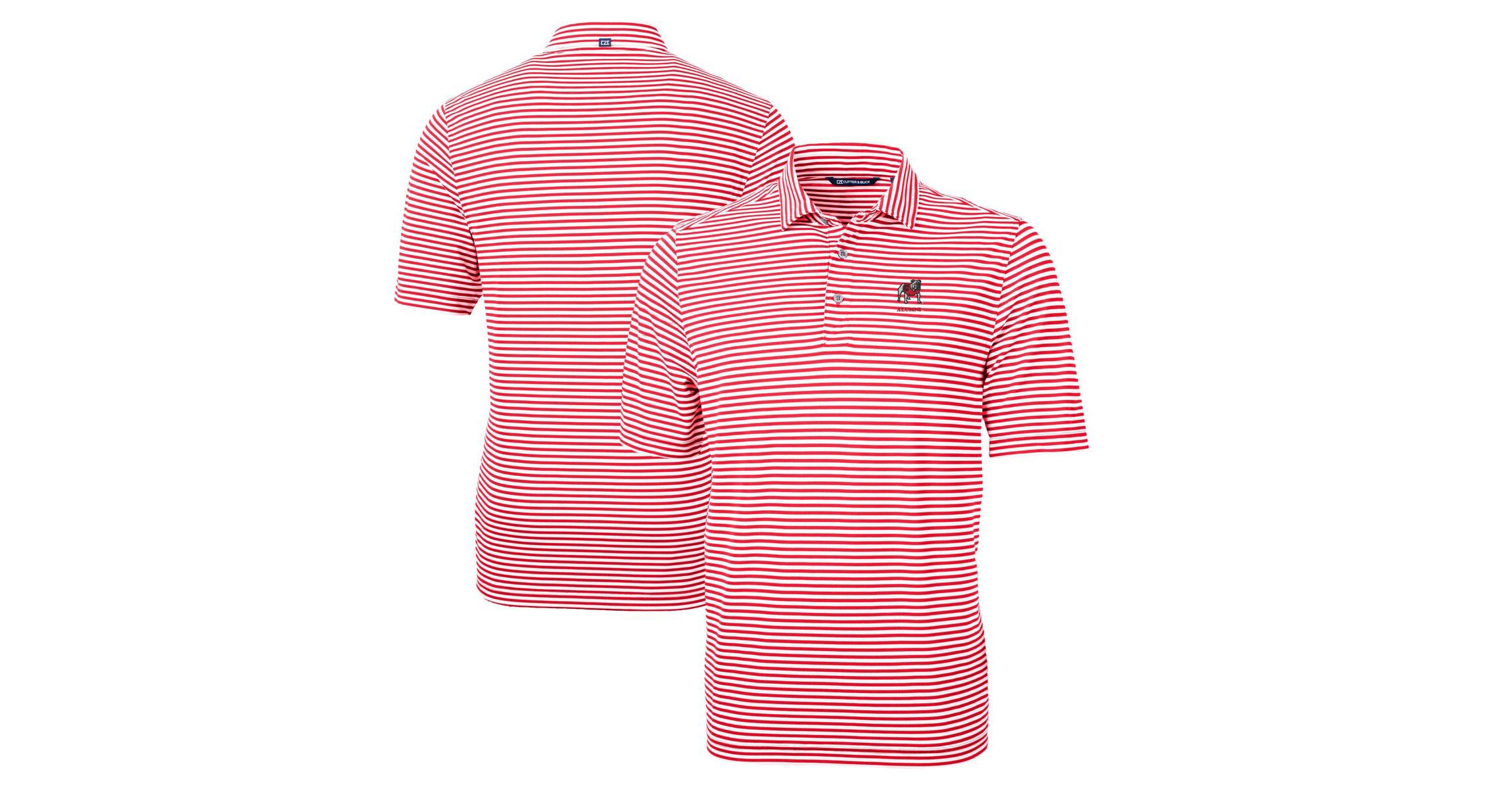 NCAA Georgia Bulldogs Alumni Logo Virtue Eco Pique Stripe Recycled Polo