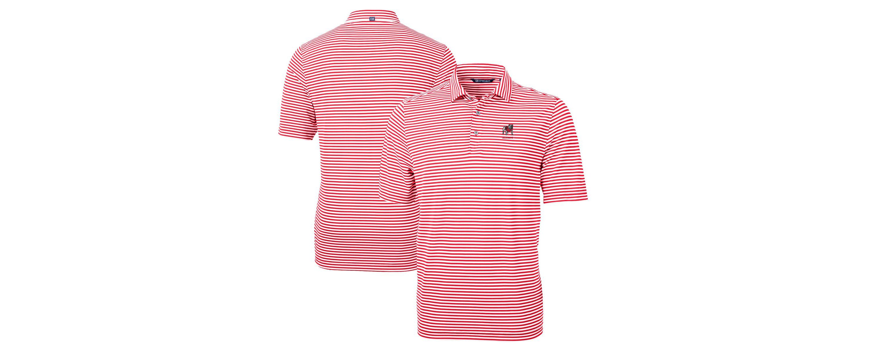 NCAA Georgia Bulldogs Alumni Logo Virtue Eco Pique Stripe Recycled Polo