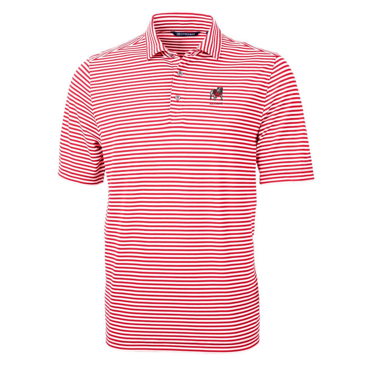NCAA Georgia Bulldogs Alumni Logo Virtue Eco Pique Stripe Recycled Polo