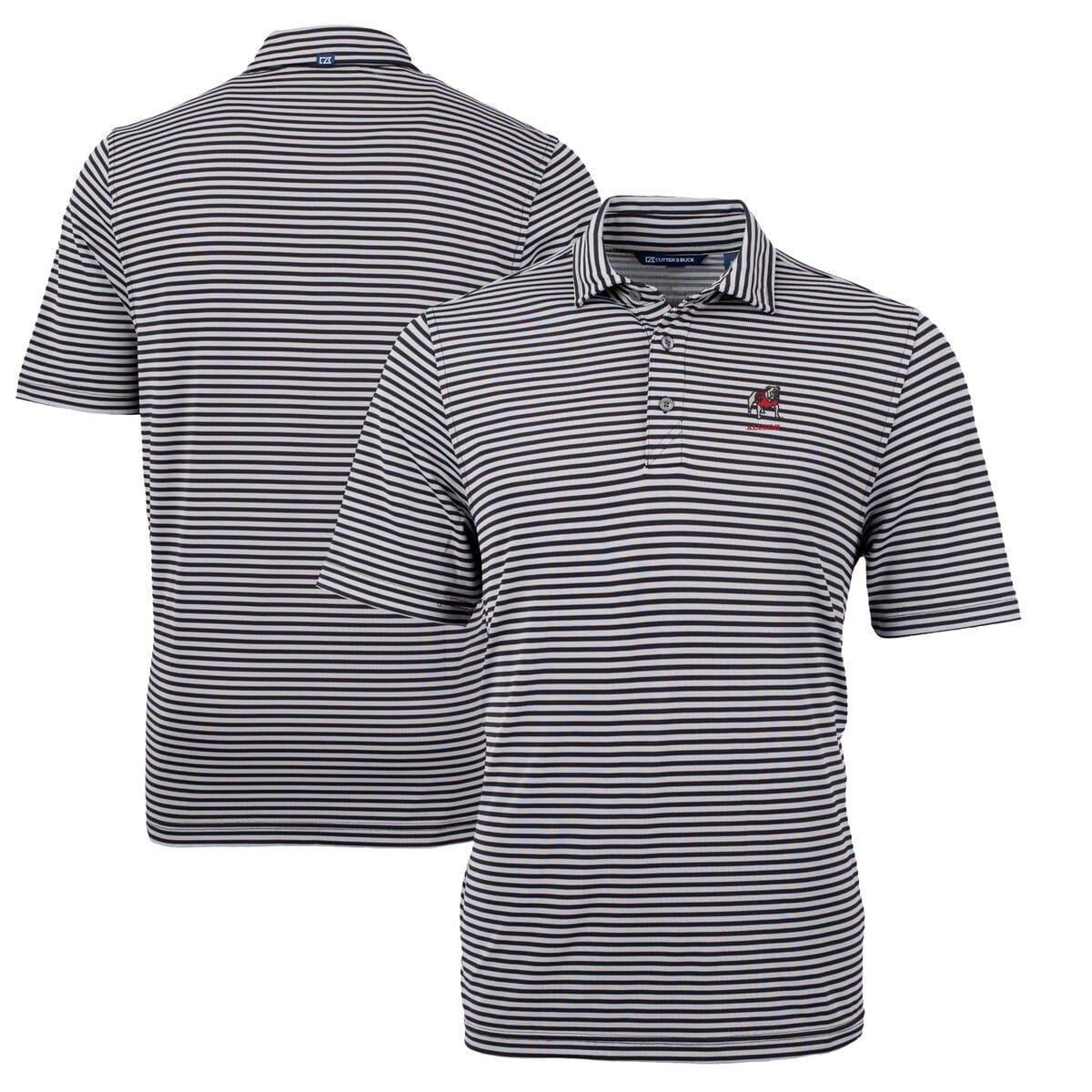 NCAA Georgia Bulldogs Alumni Logo Virtue Eco Pique Stripe Recycled Polo