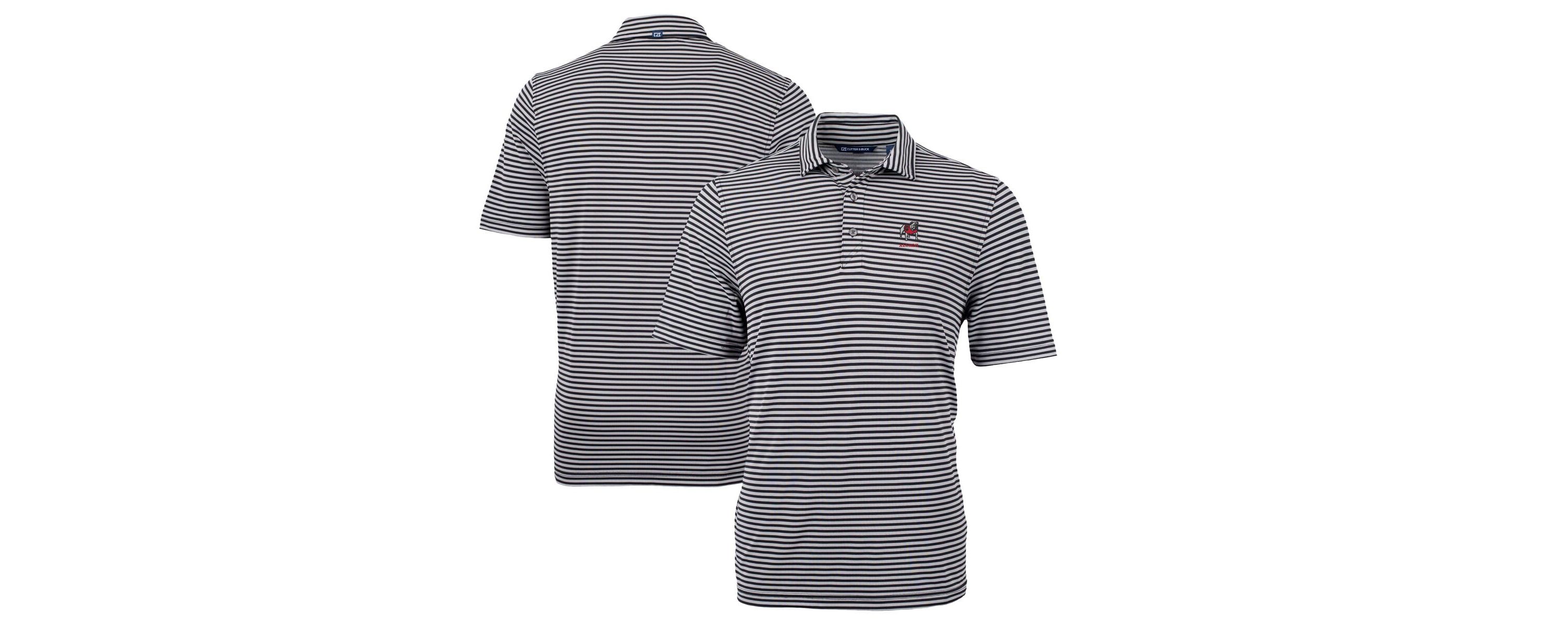 NCAA Georgia Bulldogs Alumni Logo Virtue Eco Pique Stripe Recycled Polo