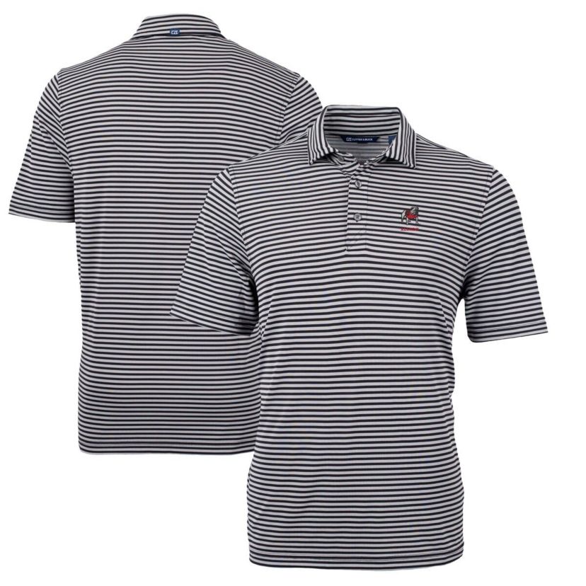 NCAA Georgia Bulldogs Alumni Logo Virtue Eco Pique Stripe Recycled Polo